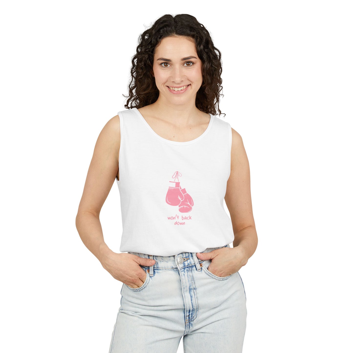 Won’t Back Down Tank Top, pink gloves